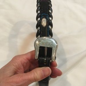 Womens braided western belt with buckle